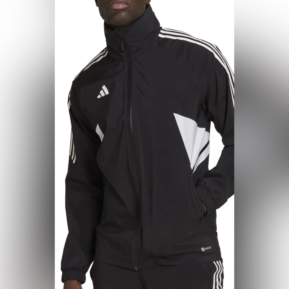 NWT! ADIDAS Soccer Condivo 22 Rain.RDY Jacket Mens Black/White Size L H21287